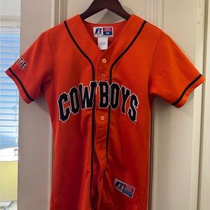 Russell Athletic Kids Orange Oklahoma State OSU Cowboys Baseball Jersey